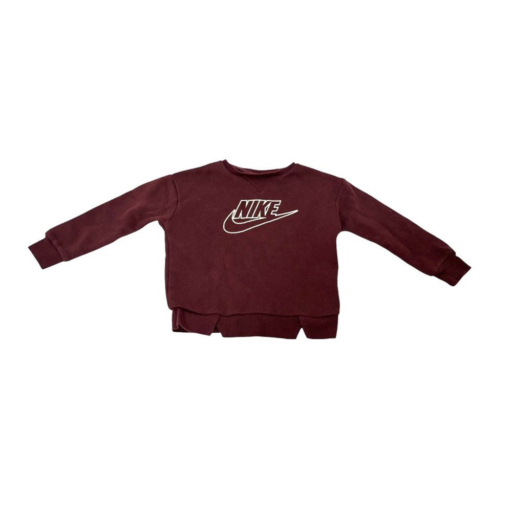 Nike Kids Maroon Sweatshirt with Pleats, Size 12-24 Months